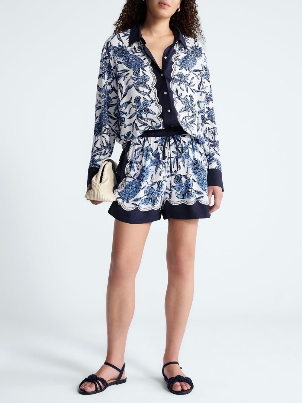 Pineapple Print Shirt and Shorts Set